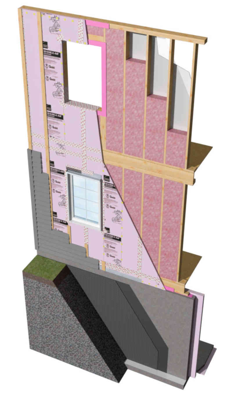 Parement en vinyle et isolant rigide