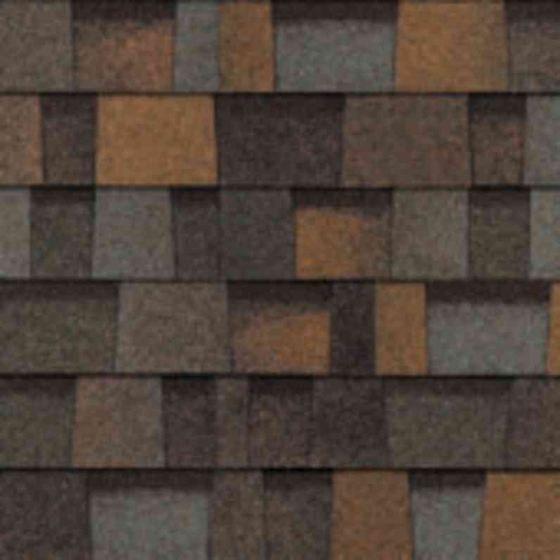 TruDefinition Duration Designer architectural shingle swatch in the color Aged Copper