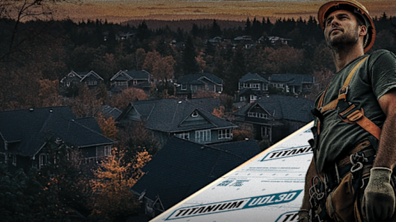 Fotografía de primer plano del contrapiso sintético para techos Titanium® UDL30