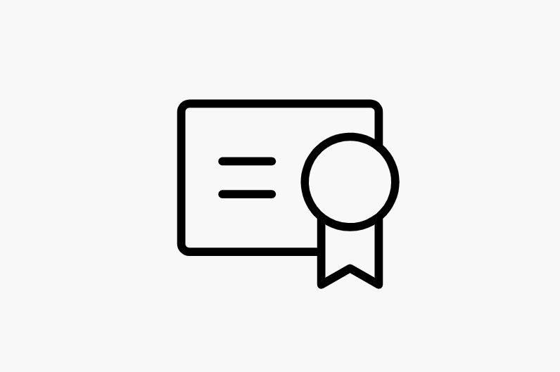 Certifikat och godkännande, ikon