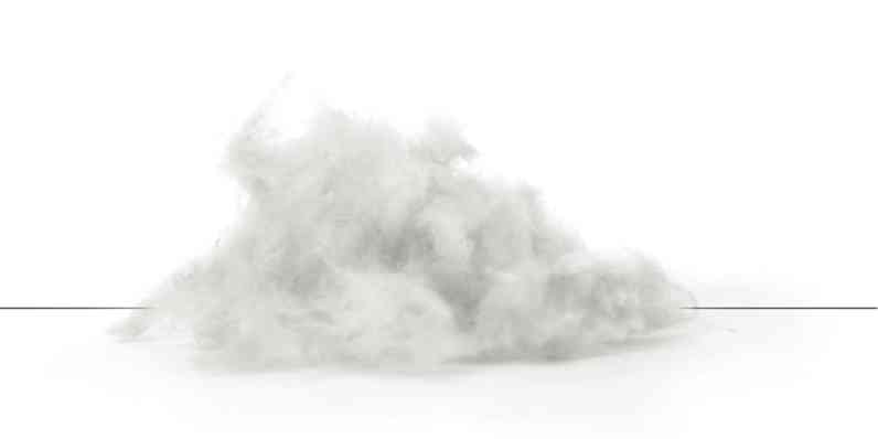 A white pile of glass fibers that are piled in the center of the image to show what PINK Next Gen™ Fiberglas™ is made of.