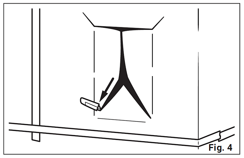 Diagram showing a Y cut being made to the window opening of the air barrier product
