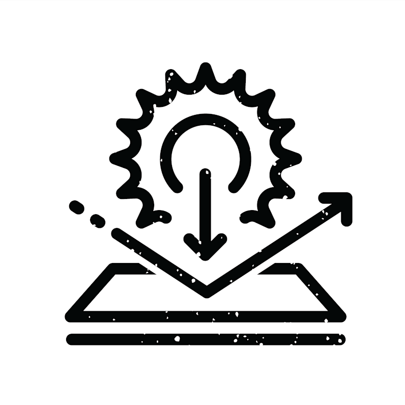 Sunrays bouncing off underlayment icon