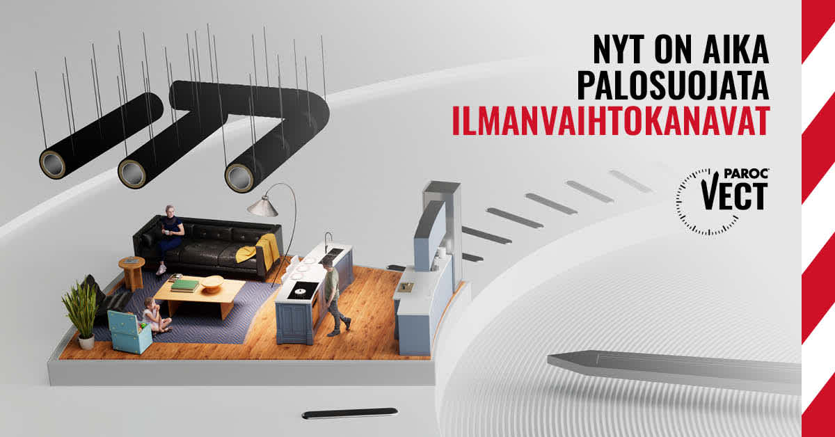 PAROC Vect uusi palonkestävä LVI-eriste