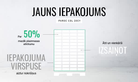 Jaunā CGL20CY iepakojuma shēma: par 50 % mazāk plastmasas atkritumu, ātra un vienkārša izkraušana, lietusdrošs pārsegs