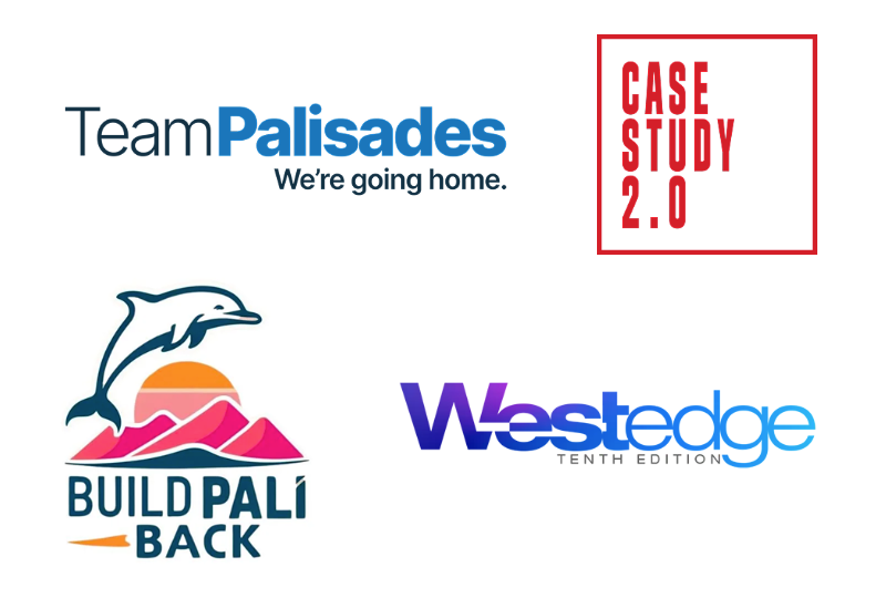 Team Palisades logo case study 2.0 logo Build Pali Back logo Westedge logo