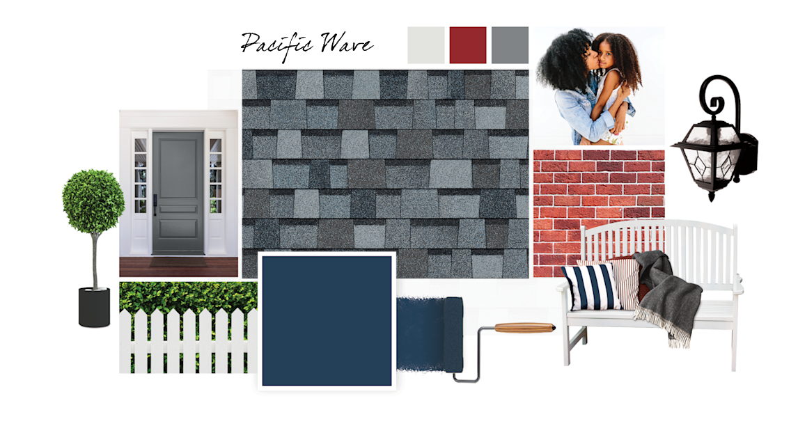 Salty Dog, Ice Cube, Show Stopper and Software paint colors compliment Pacific Wave TruDefinition Duration Designer shingles.