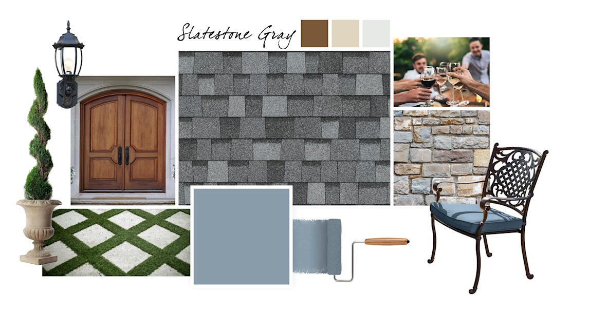 Daphne, Uber Umber, Steamed Chai, Winsome Grey, TruDefinition Design Shingle, Slatestone Grey