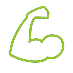 Green flexed arm icon