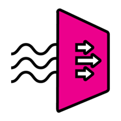 Icon showing breathability of PINKWRAP®