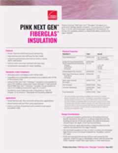 Owens Corning® Document PDF PINK Next Gen™ Data Sheet