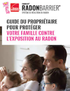 Guide cover for protecting families from radon exposure using RadonBarrier.