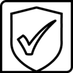 Icône de bouclier avec coche à l'intérieur