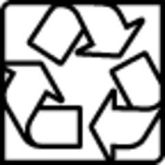 Illustration of the recycling symbol in black.