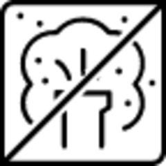 Illustration of chemicals and exhaust with a line going through them.