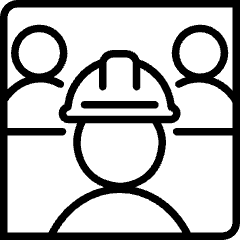 Graphic of three workers wearing hardhats