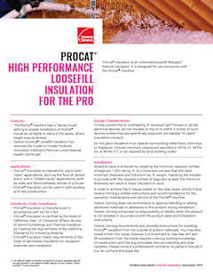 ProCat® Insulation Data Sheet