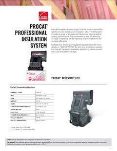 ProCat® Professional Insulation System Accessory List