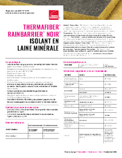 Fiche technique – Thermafiber🅫 RainBarrier🅫 Noir🅪 - Canada