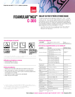 Fiche technique de l’isolant de polystyrène extrudé rigide FOAMULAR NGX C-300