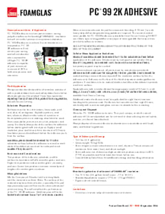 FOAMGLAS® PC® 99 2K Adhesive Product Data Sheet