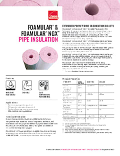 Foamular and Foamular NGX XPS Pipe Fab Billets Product Data Sheet