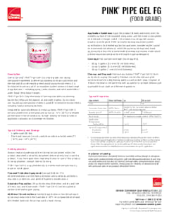 PINK® Pipe Gel FG Product Data Sheet