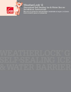 WeatherLock® G Ice and Water Barrier Installation Instructions