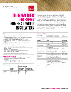 Thermafiber FireSpan Insulation Product Data Sheet Canada