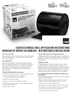 Bardeau de départ en rouleau- Instructions d'installation