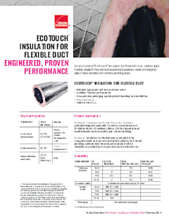 EcoTouch Insulation for Flexible Duct Product Data Sheet