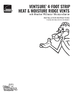 VentSure® 4 ft Strip Heat and Moisture Strip with WeatherProtector Installation Instructions