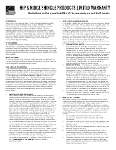 Hip and Ridge Warranty