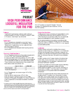 ProCat Insulation Data Sheet