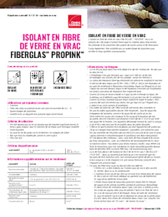 Fiche technique de l'isolant soufflé ProPINK 