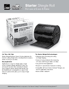 Starter Shingle Roll Data Sheet and Installation Instruction