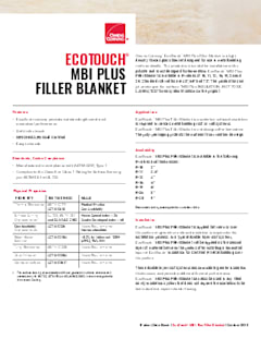 EcoTouch® MBI Plus Filler Blanket Product Data Sheet