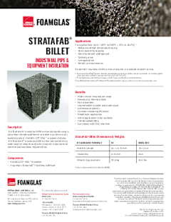 FOAMGLAS® StrataFab® Insulation Billet Product Data Sheet