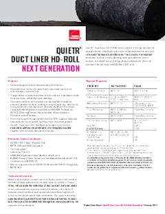 QuietR Duct Liner HD-Roll Next Generation Product Data Sheet