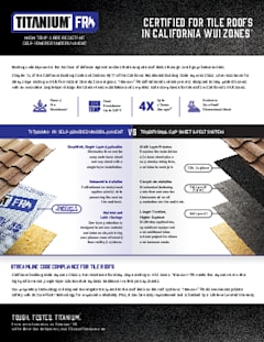 Titanium® FR WUI Tile Roofs Data Sheet