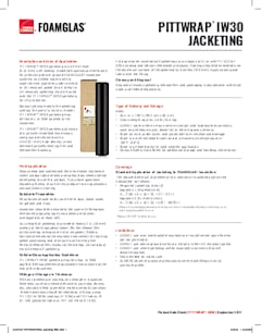 Foamglas® PITTWRAP® IW30 Jacketing Product Data Sheet