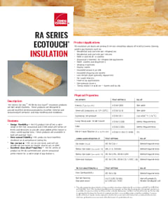RA SERIES ECOTOUCH INSULATION