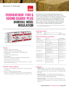 Thermafiber Fire and Sound Guard Plus Data Sheet Canada