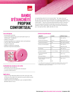 Fiche technique - Bande d'étanchéité ProPink ComfortSeal