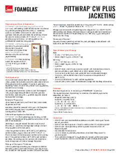 Foamglas® PITTWRAP® CW PLUS Jacketing Product Data Sheet