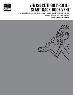 VentSure High Profile Slant Back Roof Vent Data Sheet with Install Instructions