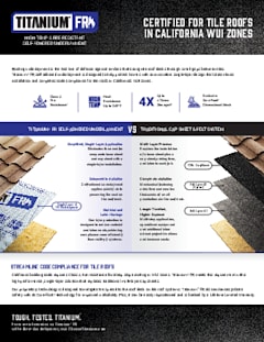Titanium® FR WUI Tile Roofs Data Sheet