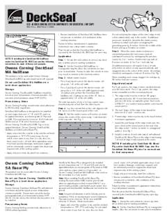 DeckSeal Self-Adhered Roofing System Installation Instruction