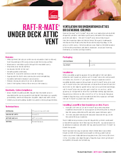 raft-R-mate Attic Vents Data Sheet Canada