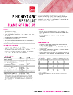 PINK Next Gen Fiberglas Flame Spread 25 Product Data Sheet